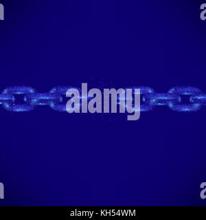 Broken Polygonal Chain on Dark Blue Background Stock Vector