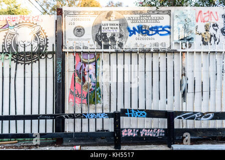 Los Angeles, USA - June 14: Wall graffiti on streets of west Los Angeles, CA on June 14, 2015. Stock Photo