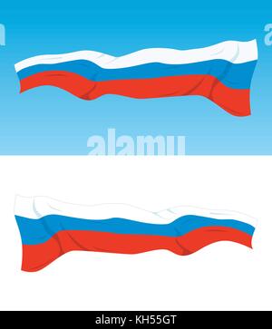 Russian national flag on difrent backgrounds Stock Vector