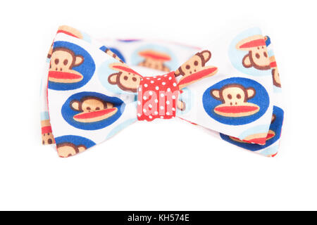 funky tie bow with picture monkey, cold shadow Stock Photo
