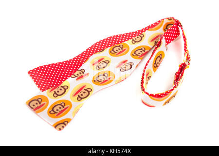 tie bow with picture of monkey warm tone Stock Photo