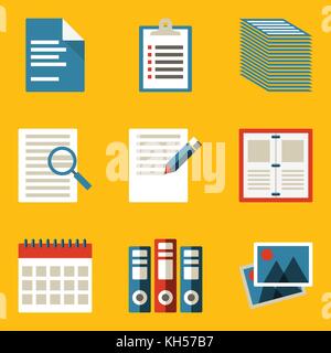 Flat icon set. Paper. Vector illustration in eps10 Stock Vector
