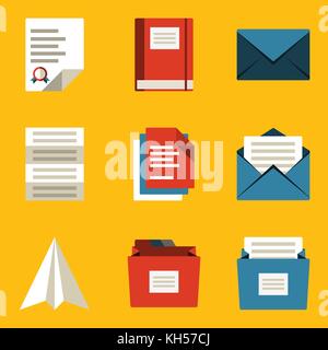 Flat icon set. Paper 2. Vector illustration in eps10 Stock Vector