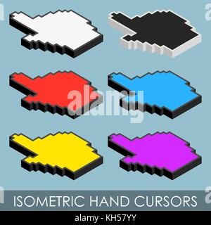 Isometric hand cursors. Vector illustration in eps10 Stock Vector