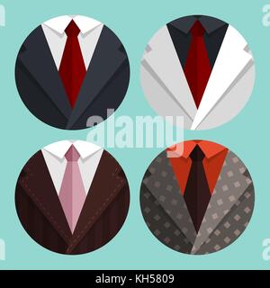 Set Flat Business jacket and tie. Vector illustration in eps10 Stock Vector