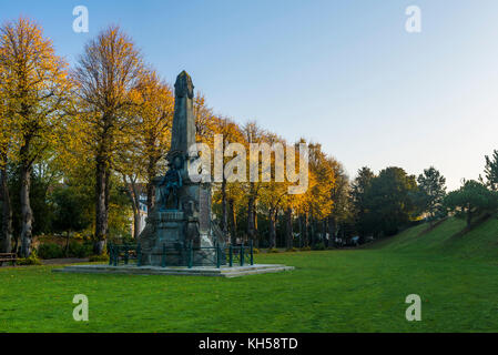 War Memorial in an autumnal Dane John Gardens in the historic City of Canterbury, Kent Stock Photo