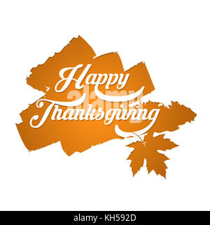 Happy Thanksgiving typography poster. Celebration design for banner, postcard, event, card, icon logo. Vector vintage style autumn calligraphy. Stock Photo