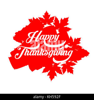 Happy Thanksgiving typography poster. Celebration design for banner, postcard, event, card, icon logo. Vector vintage style autumn calligraphy. Stock Photo