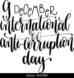 international anti-corruption day hand lettering congratulation  Stock Vector