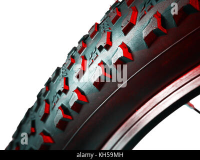 Abstract speed and power of cross mountain bike tire on white background Stock Photo