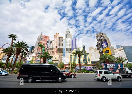 LAS VEGAS, NEVADA - JULY 25, 2017: View of the New York New York hotel and casino in Las Vegas on July 25, 2017. Stock Photo