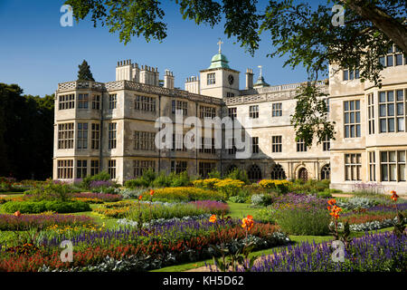 UK, England, Essex, Saffron Walden, Audley End House from the Parterre Garden Stock Photo