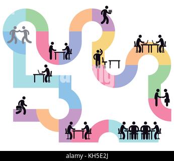 Business team and team work, workflowk Stock Vector