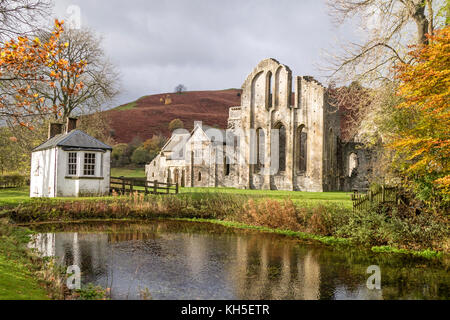 Autumn at Valle Crucis Abbey, Denbighshire, Wales, UK Stock Photo