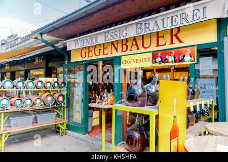 Vienna, Austria: Stalls at the Naschmarkt; Wien (Österreich), Buden auf dem Naschmarkt Stock Photo