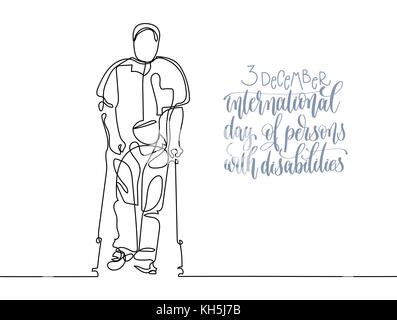 3 december world disability day hand lettering typography poster Stock Vector