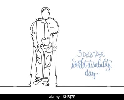 3 december world disability day hand lettering typography poster Stock Vector