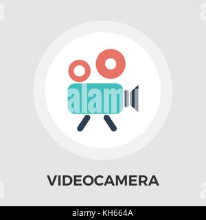 Video Camera Flat Icon Stock Vector