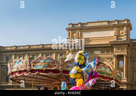 A giant Carousel on Piazza della Republica, in Florence, Italy Stock Photo