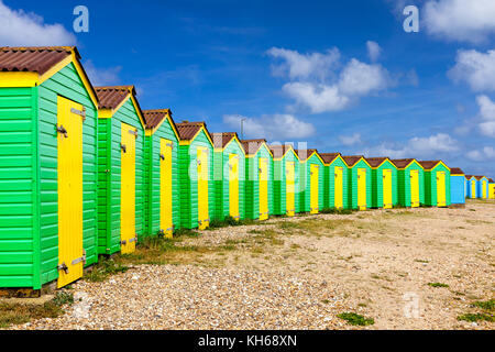 Colourful beach huts at Littlehampton West Sussex England UK Europe Stock Photo