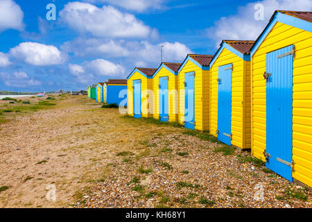 Colourful beach huts at Littlehampton West Sussex England UK Europe Stock Photo