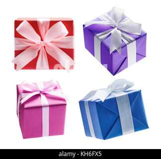 Various type of gift boxes isolated on white background Stock Photo