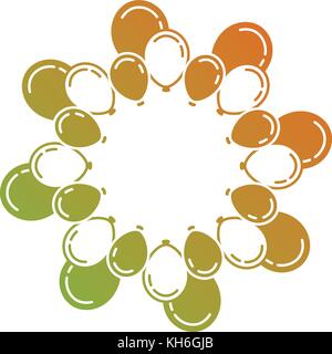 lovely balloons circle trendy ideal for celebration festive Stock Vector