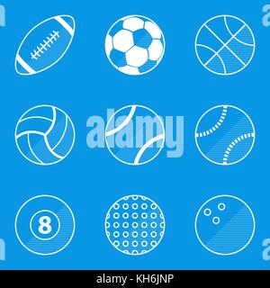Blueprint icon set. Sport ball. Vector illustration in eps10 Stock Vector