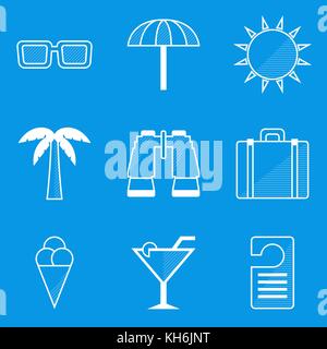 Blueprint icon set. Travel. Vector illustration in eps10 Stock Vector