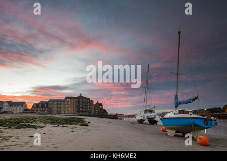 Sunset in Shoreham-by-Sea, West Sussex, England. Stock Photo