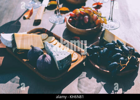 various wine snacks Stock Photo