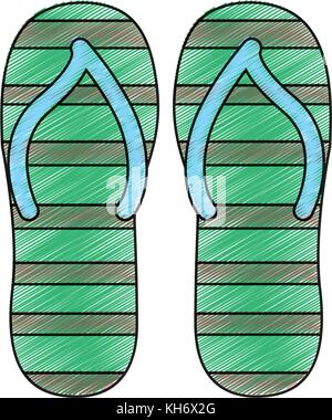 Sandals of shoes footwear and beach theme Isolated design Vector ...
