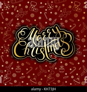 Christmas seamless pattern with balls, snowflakes, holly berry. Stock Vector