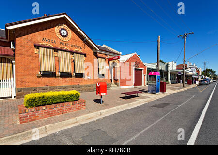 The circa 1872 Avoca Post Office in High Street Avoca Victoria Australia. Stock Photo