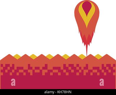 Volcanic lava game ground Stock Vector