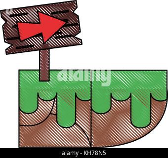 Wooden signpost game item Stock Vector