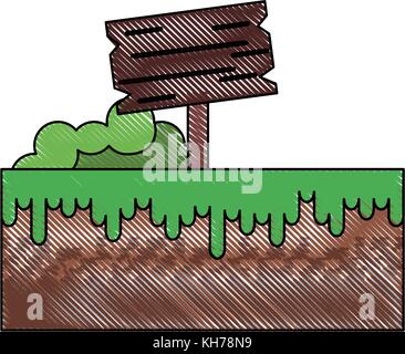 Wooden signpost game item Stock Vector