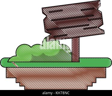 Wooden signpost game item Stock Vector