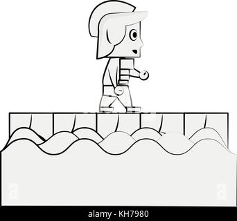 Warrior in scenery game item Stock Vector