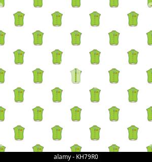 Green baseball jacket pattern, cartoon style Stock Vector