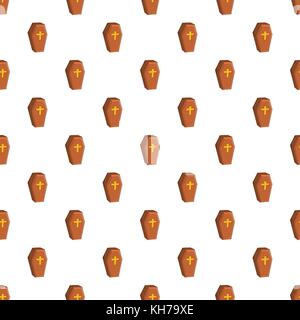 Brown coffin pattern, cartoon style Stock Vector