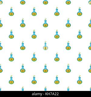 Test tube with cannabis leaf pattern cartoon style Stock Vector