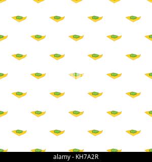 Marijuana on a paper pattern, cartoon style Stock Vector