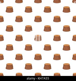 Tree stump pattern, cartoon style Stock Vector