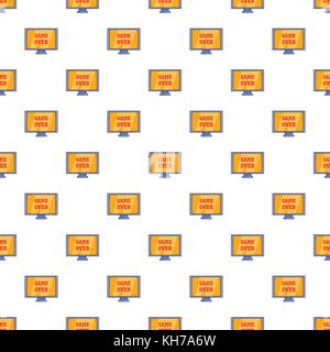 Game over pattern, cartoon style Stock Vector