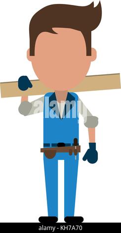 Carpenter Man Colored Cartoon Illustration Stock Vector Image & Art - Alamy