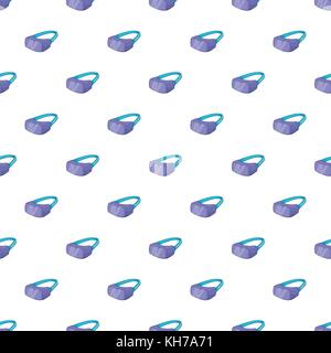 Virtual reality headset pattern, cartoon style Stock Vector