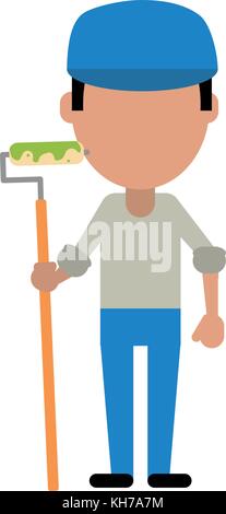 Carpenter Man Colored Cartoon Illustration Stock Vector Image & Art - Alamy