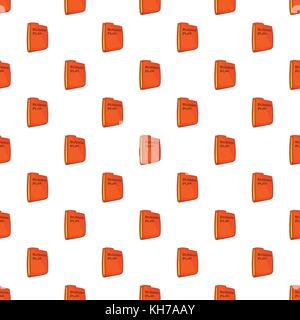 Bisiness plan folder pattern, cartoon style Stock Vector