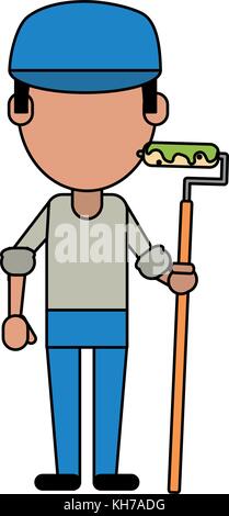 Carpenter Man Colored Cartoon Illustration Stock Vector Image & Art - Alamy